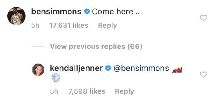 Ben Simmons Was Horny On Main While Commenting On Kendall Jenner’s Insta