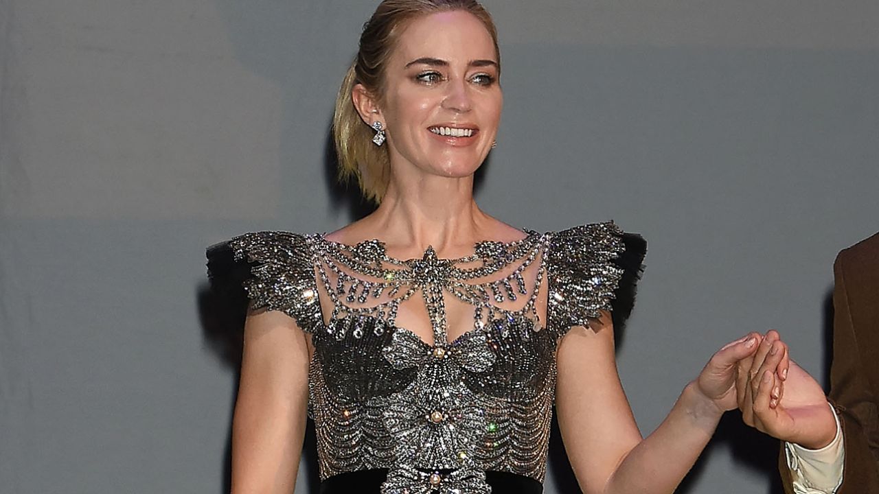 Emily Blunt Looks Like A Fabulous Disney Villain In This Jewel-Encrusted Gucci Dress