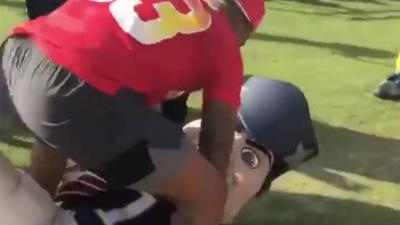 For Your Viewing Pleasure: A Linebacker Flattening The New England Mascot