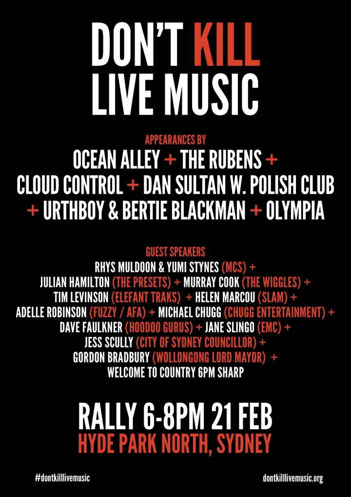The Don’t Kill Live Music Sydney Rally Dropped A Festival-Worthy Lineup