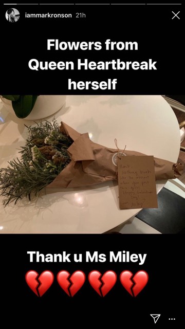 Miley Cyrus Gave Mark Ronson A Weed Bouquet For Valentine’s Day