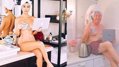 Sophie Monk’s Dad Just Recreated Kourtney Kardashian’s V. Naked Piccie