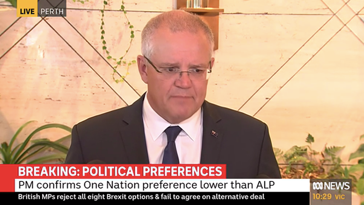 PM Confirms Libs Will Preference One Nation After Labor, But Not Last