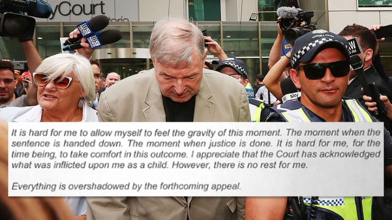 Pell’s Surviving Victim Responds To Sentencing: “There Is No Rest For Me”