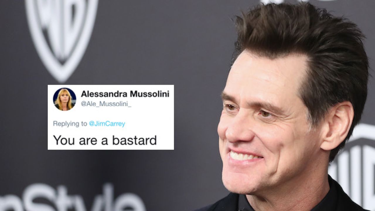 Not Kidding, Jim Carrey Is In A Twitter Feud With Mussolini’s Granddaughter