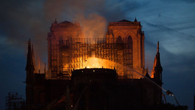 Notre Dame Towers Saved By Firefighters After Losing 2/3 Of Cathedral Roof