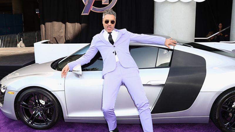 Marvel Daddy Taika Waititi In Lavender At The ‘Endgame’ Premiere Is A Cure-All