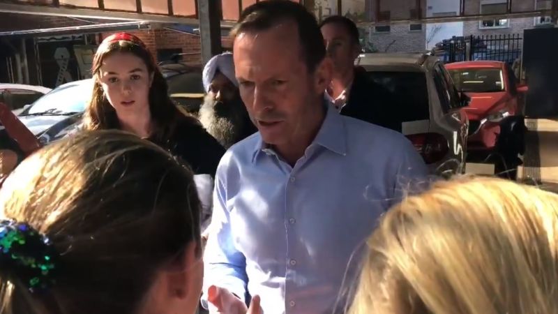 Here’s Tony Abbott Copping An Election Day Grilling From Kids Over Climate Change
