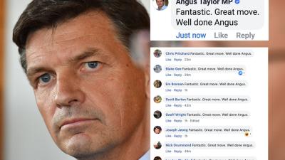 People Are Trolling Angus Taylor After He Was Caught Praising Himself On FB