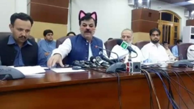 Pakistani Politician Accidentally Streams Press Conference With Cat Filter On