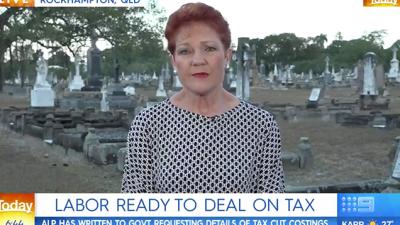 Pauline Hanson Did A ‘Today’ Interview From A Cemetery Like A MySpace Goth