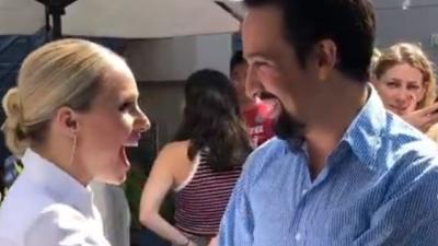 Kristen Bell Freaking Out Over Lin-Manuel Miranda At Comic-Con Is The Good Place 