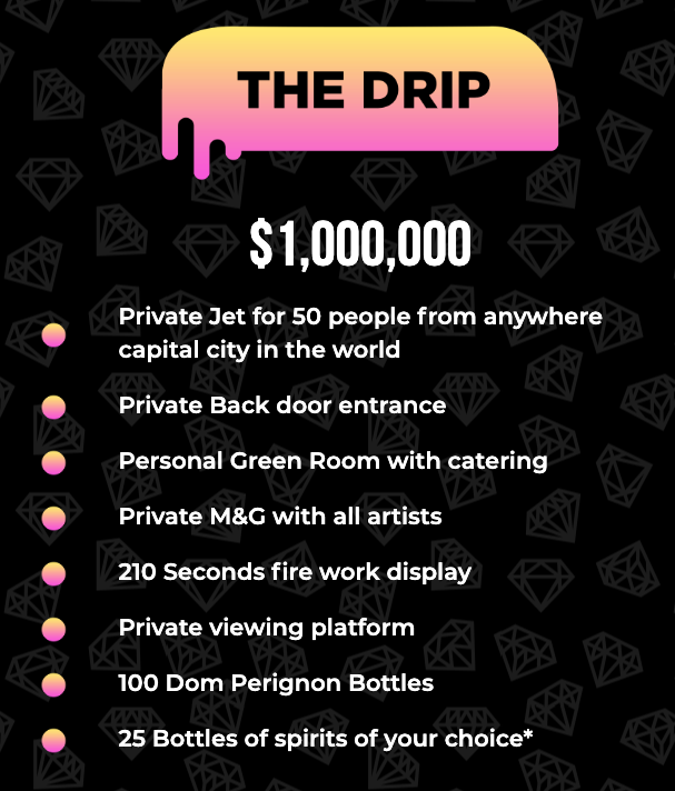 DRIP World Festival Quietly Removed Its Million-Dollar Ticket Option, Wonder Why