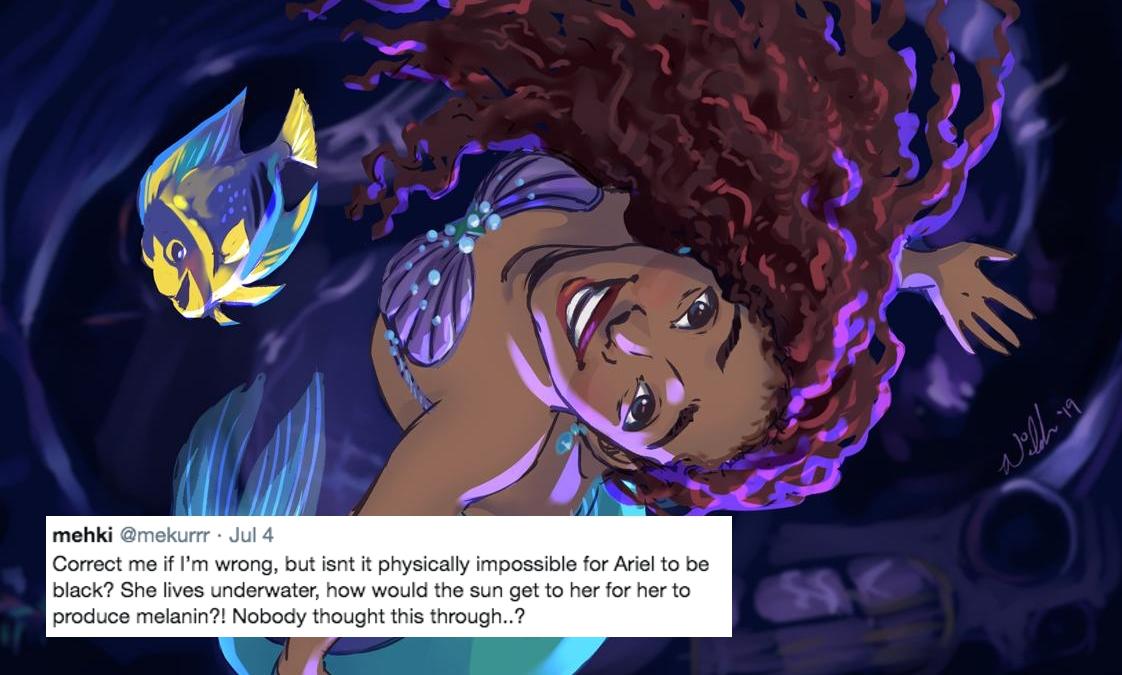 racists try to use mermaid science to prove ariel can't be black