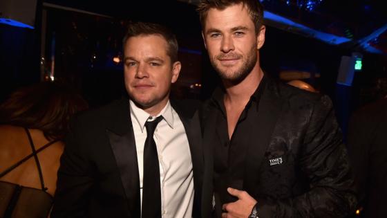 Just A Vid Of Chris Hemsworth Catching An Arrow Fired At Him By Matt Damon
