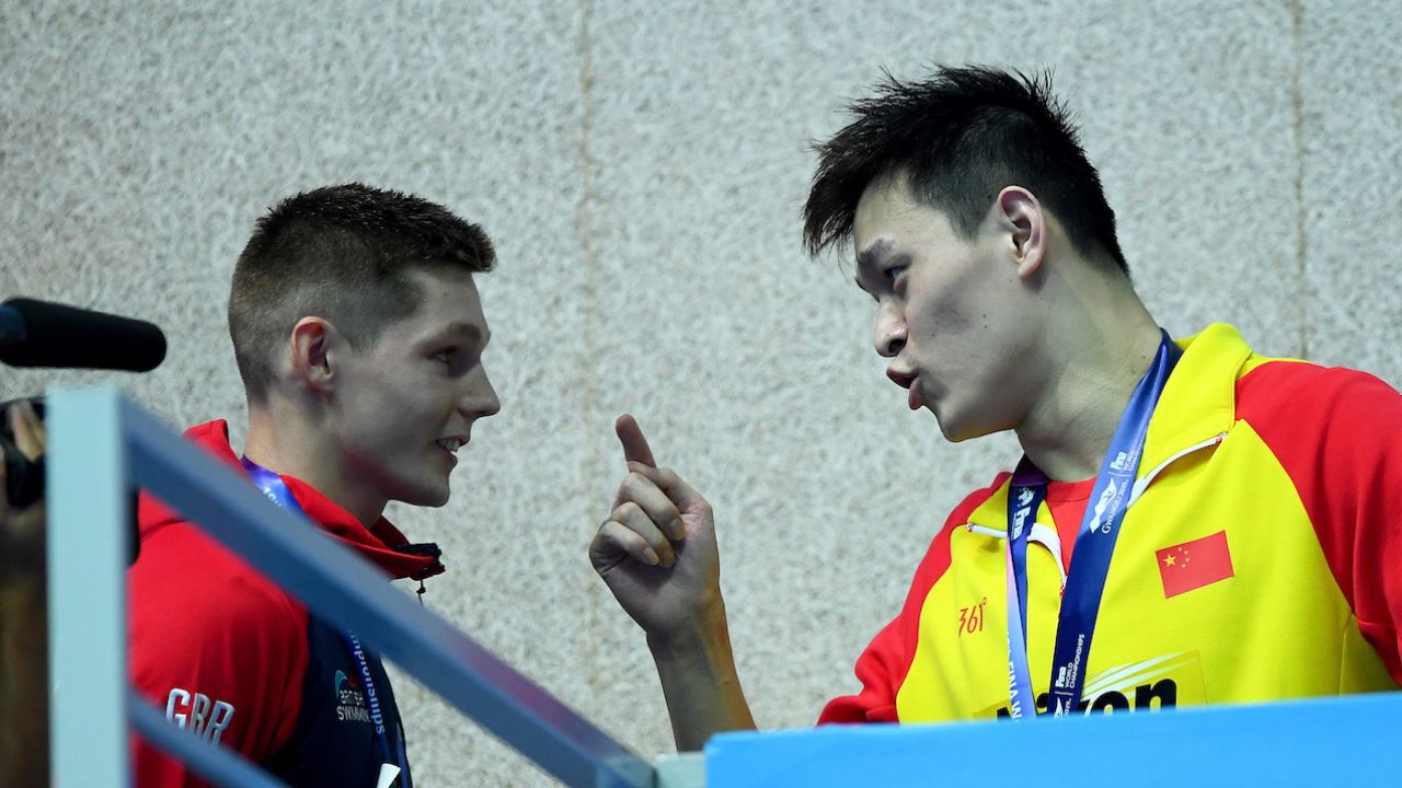 Sun Yang Rips Into UK Swimmer Who Mirrored Mack Horton’s Podium Protest