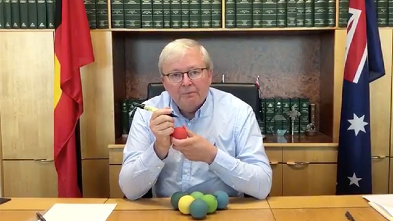 Kevin Rudd, Drunk On Dogshots, Posts Handball Video & Asks You To “Get Ready To Die”