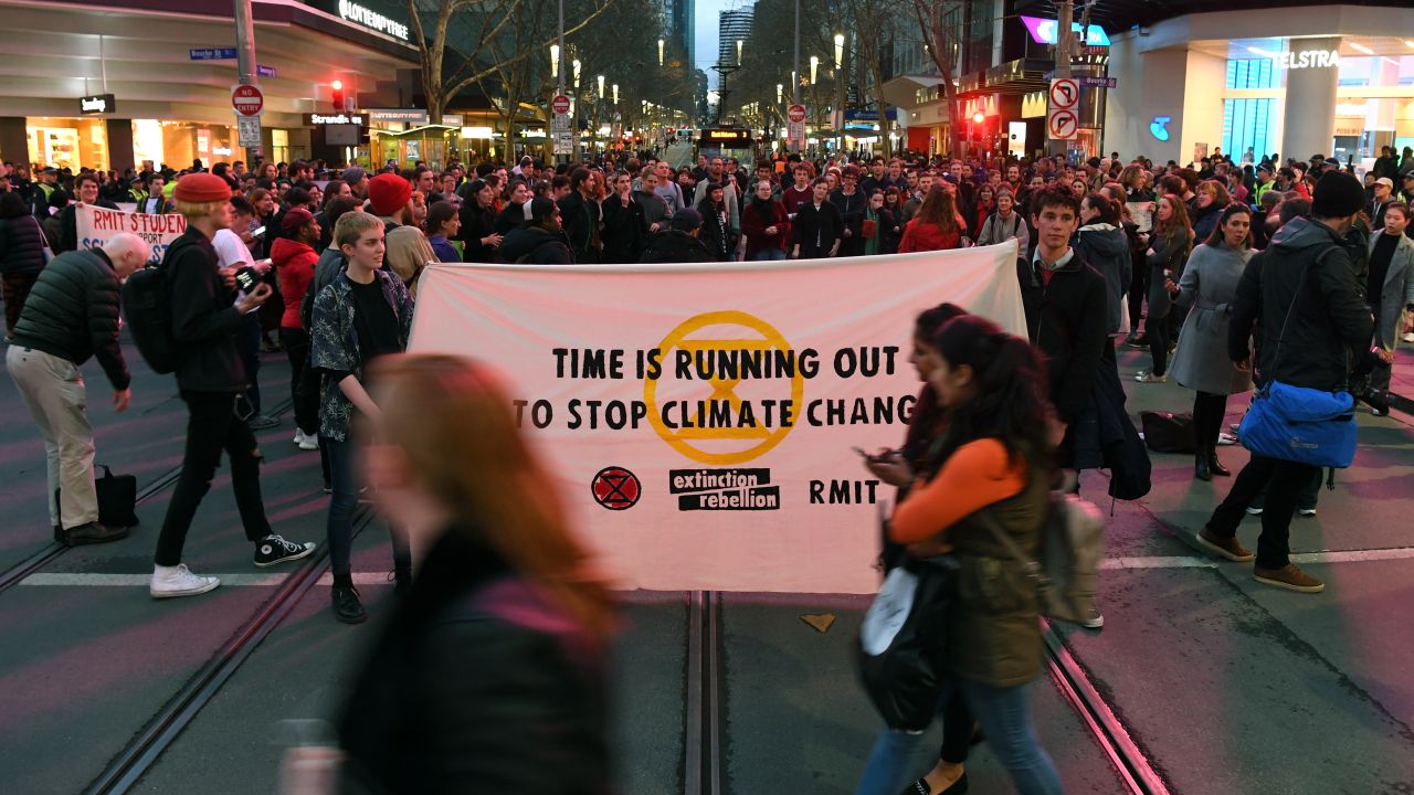 Climate Change Protests Bring Melbourne CBD To A Halt Before AFL Qualifying Final