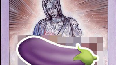 Not Everyone Is Loving This Painting Of Virgin Mary Holding A Giant Dick At Griffith Uni