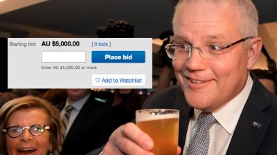 A Very Real eBay Auction Is Trying To Flog Off One Beer With Scott Morrison For $5,000
