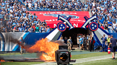 A Bung Flamethrower Casually Lit Part Of An NFL Stadium On Fire Prior To A Game Today