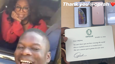 Oprah Takes Selfie With A Student On His Cracked Phone, Then Buys Him A New One