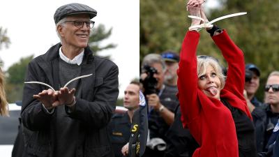 Ted Danson & Jane Fonda Getting Cuffed At A Climate March Is Pure Chaotic Energy