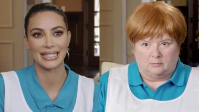 NOICE: Kim K & Sharon Strzelecki Guess Each Other’s Weird-Ass Sayings And It’s Such A Vibe