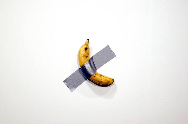 banana taped to wall