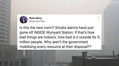 The Smoke In Sydney Is So Bad That It’s Triggering Alarms In Train Stations