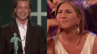 Brad Pitt Just Took The Piss Outta His Own Love Life & Yes, The Camera Shot Right To Jen
