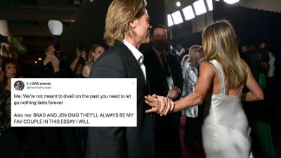 The Internet Delivered The Best Memes & Reactions To Jen & Brad’s Spicy SAG Awards Reunion