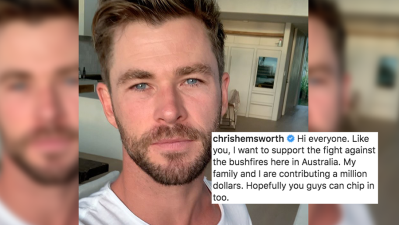 Angel Chris Hemsworth Donates $1 Million In Support Of Those Affected By The Bushfires