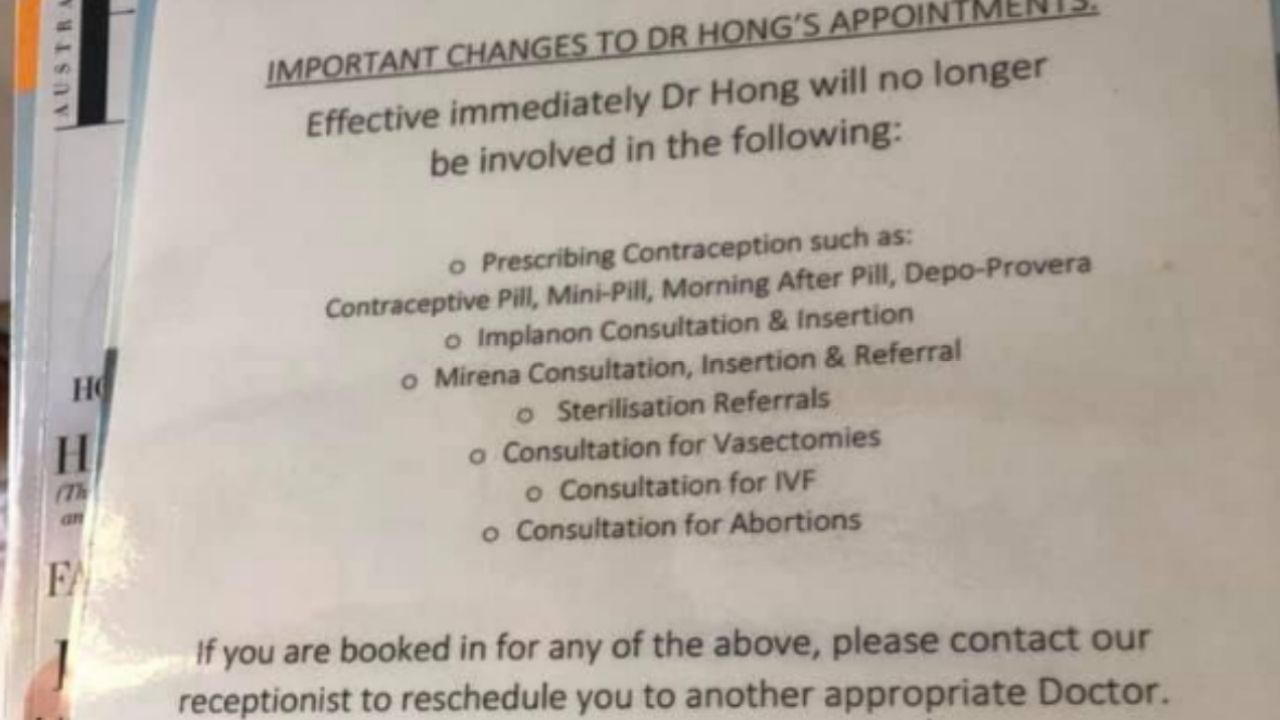 Oh Good: Here’s An Aussie Doctor Refusing To Provide Basic Reproductive Healthcare
