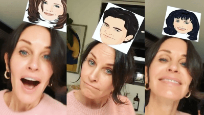 Courteney Cox Attempting To Find Monica On The ‘Friends’ IG Filter Is A Wholesome Ass Mood