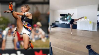 Here’s Tayla Harris High-Kicking Her “Haters” On TikTok & She Can Roundhouse Me Next