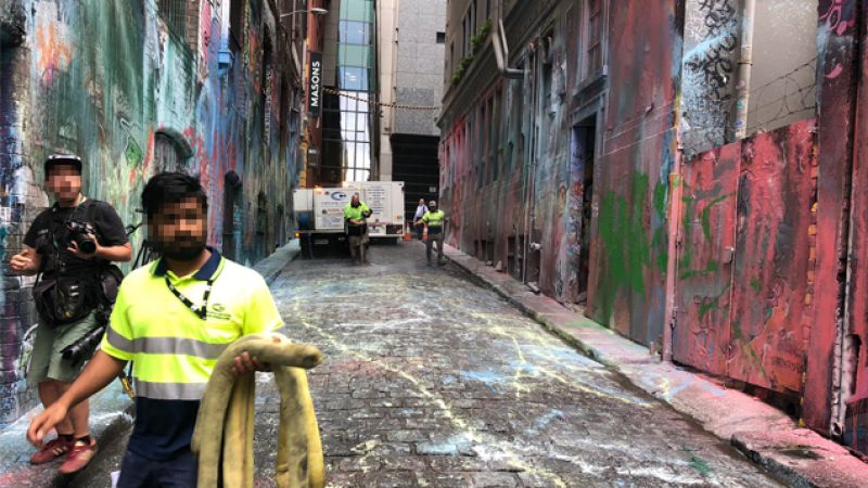 City Of Melbourne Officials Have Called The Cops On The Hosier Lane Paintbombing