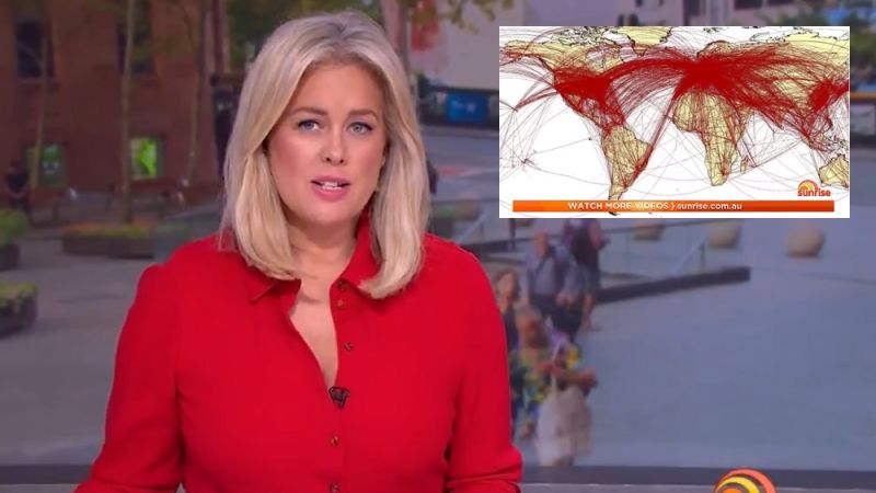 ‘Sunrise’ Aired A Map Of Decade-Old Air Traffic Patterns To Show Coronavirus Spread