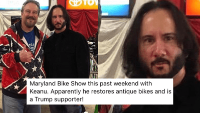 Trump Supporter Goes Viral After Posing With Man Who Is Clearly Not Keanu Reeves
