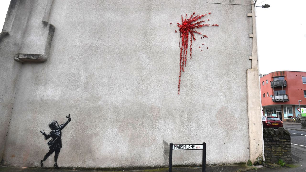 The Newest Banksy Artwork In England Lasted A Massive Two Days Before Being Tagged Over