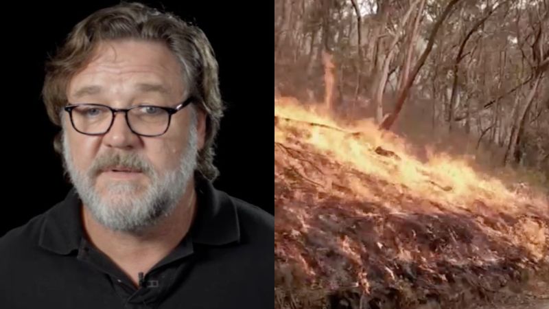 Russell Crowe’s 3-Minute Bushfire Clip Might Just Sway Your Climate-Denying Aunt