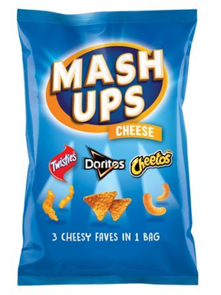 Behold Mash Ups: A Blessed, Cheesy Combination Of Twisties, Doritos And Cheetos