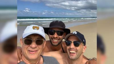 BRB Flying To The GC ’Coz Sweet Angel Tom Hanks Is Meeting Fans On His Morning Beach Walks