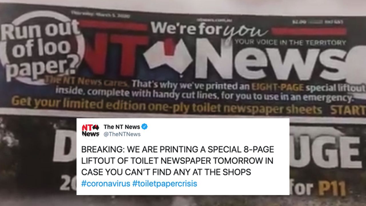 The NT News Has Literally Published An Emergency Toilet Paper Liftout In Today’s Newspaper