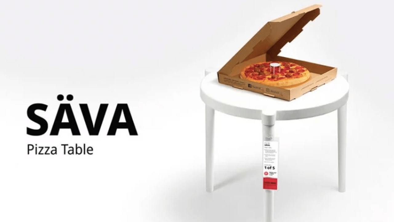 OMG: Pizza Hut & IKEA Just Made A Life-Sized Version Of *That* Mini White Pizza Table