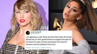 Taylor Swift & Ariana Grande Urge Fans To Self-Isolate To Curb Spread Of COVID-19