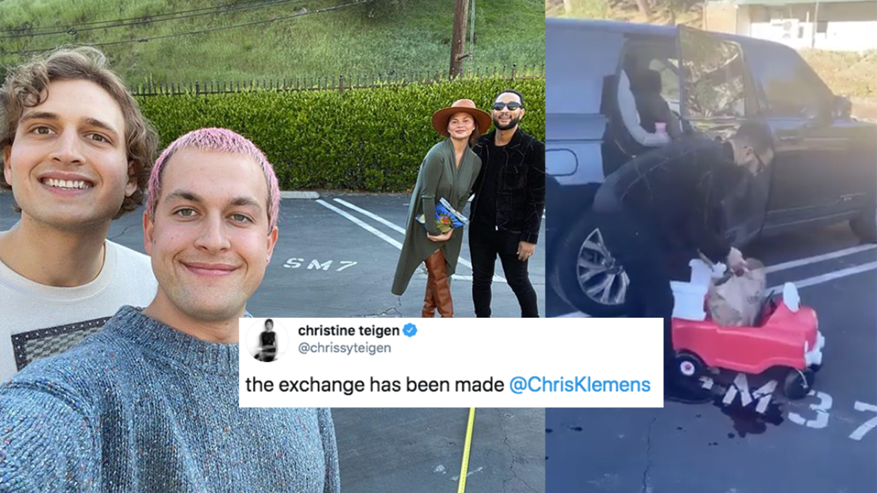 Chrissy Teigen Used Her Kids’ Toy Car To Exchange Banana Bread & Lettuce W/ A YouTuber
