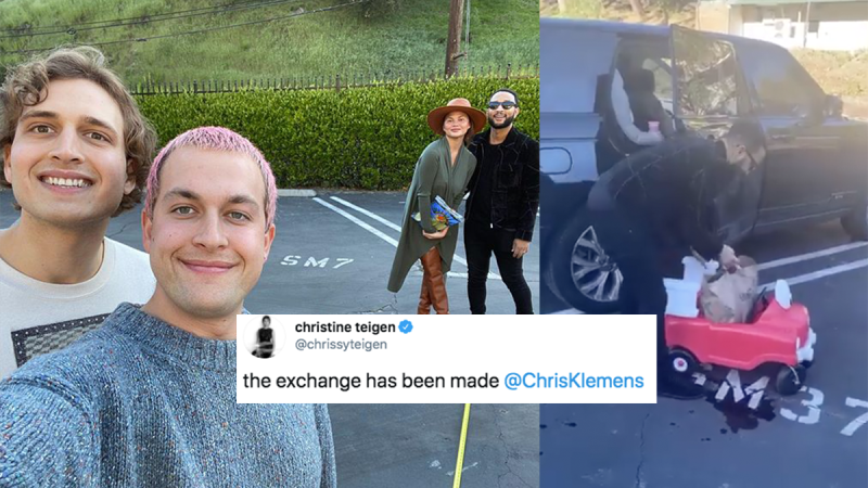 Chrissy Teigen Used Her Kids’ Toy Car To Exchange Banana Bread & Lettuce W/ A YouTuber