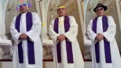 Spare A Thought For This Italian Priest Who Activated FB Filters During A Livestream Mass