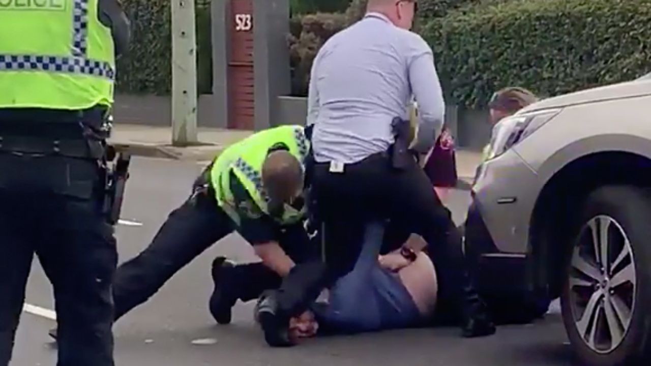 Tas Police Caught On Camera Repeatedly Striking Knife-Wielding Man After Detaining Him